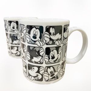 Disney Mickey and Goofy Grid Mug, 10-Ounce, Set of Two New